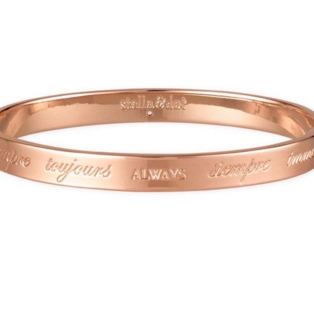 NWT Stella & Dot Engraved Rose Gold Bracelet